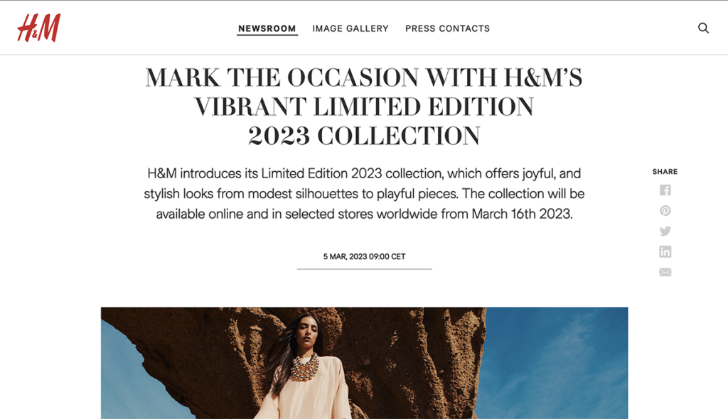 FOMO Marketing examples - H&M