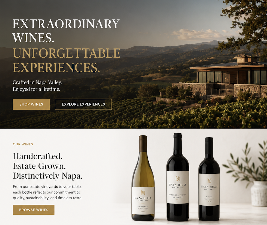 Winery website analyzed by Pathmonk